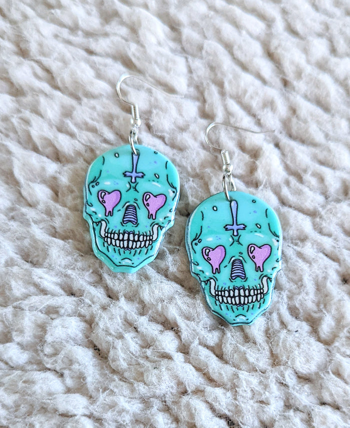 Day of the Dead Skull Alternative Halloween Acrylic Earrings