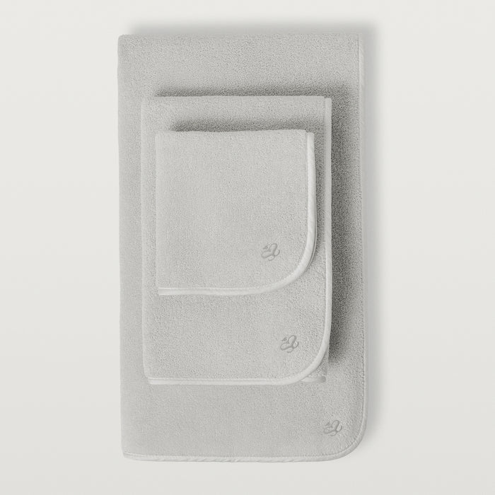 Delfine hand, wash, and bath towel in the color moonbeam #color_moonbeam