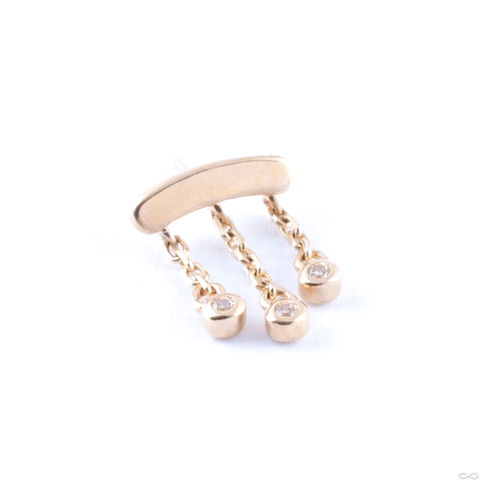 Delilah Press-fit End in Gold from Junipurr Jewelry in yellow gold with clear CZ