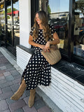 Della Polka Dot Midi Skirt - Stitch And Feather