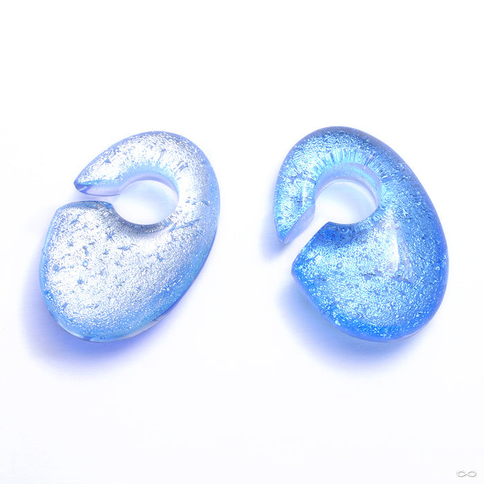 Deluxe Dichroic Ovoid Weights from Gorilla Glass showing both sides