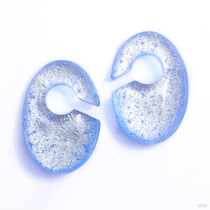 Deluxe Dichroic Ovoid Weights from Gorilla Glass showing silver side