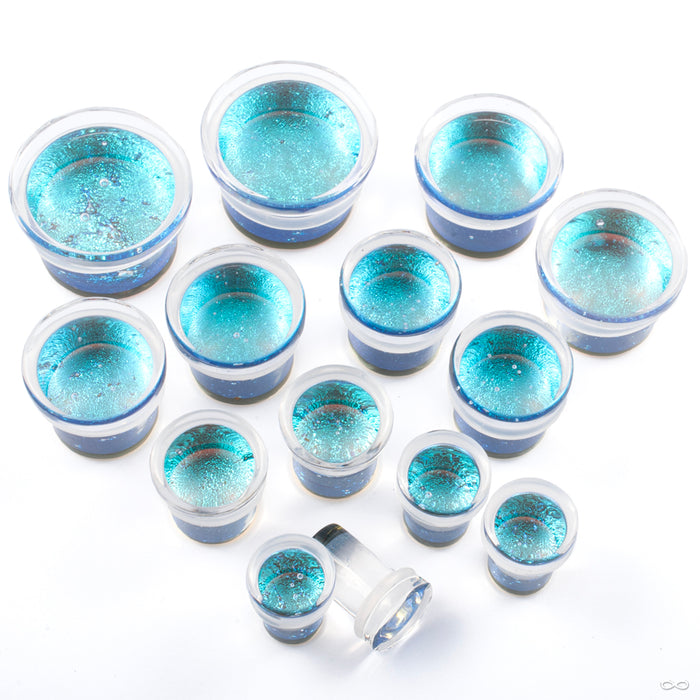 Deluxe Dichroic Plug from Gorilla Glass in smoke turquoise