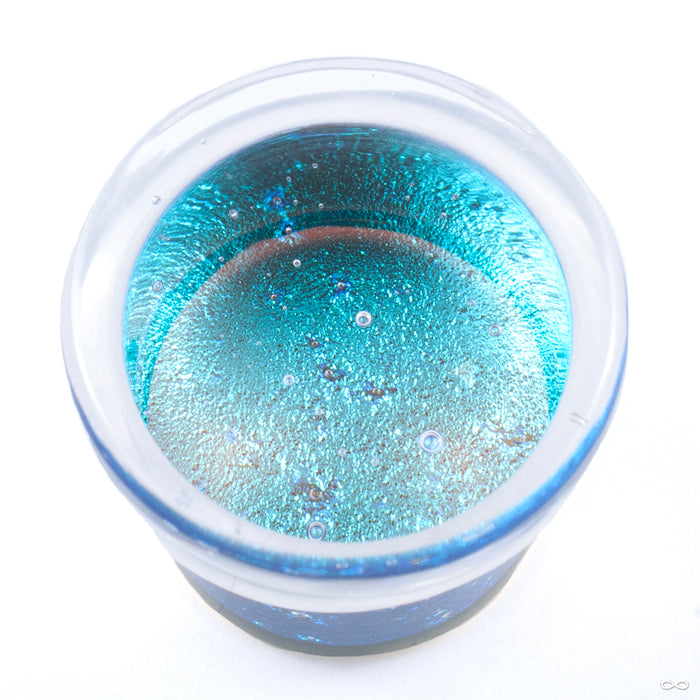 Deluxe Dichroic Plug from Gorilla Glass smoke turquoise detail