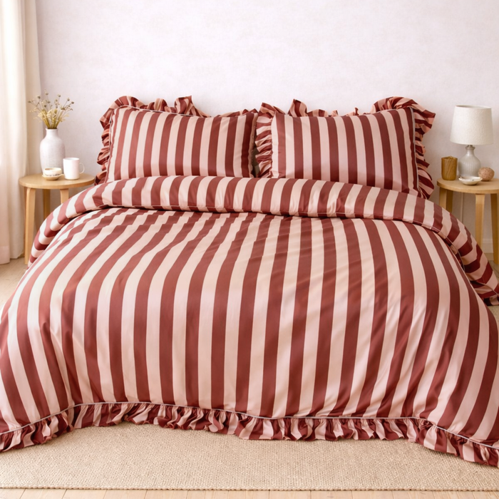 Desert Rose Stripe Eucalyptus Pillowcase Set (2)