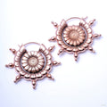 Dharma Wheel Earrings from Maya Jewelry in Rose Gold