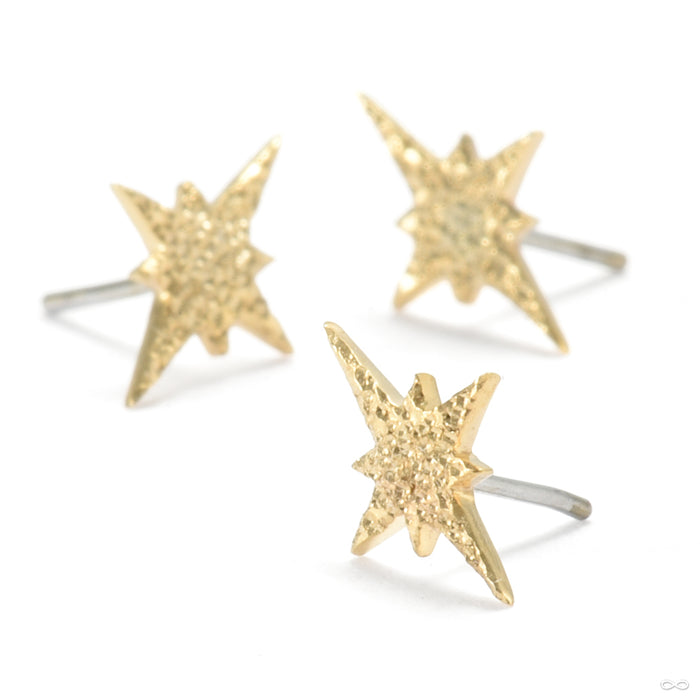 Diamond Shine Starburst Press-fit End in Gold from Quetzalli in yellow gold