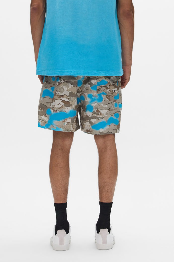 Digital Camouflage All Around Short with elastic waistband and water repellent treatment
