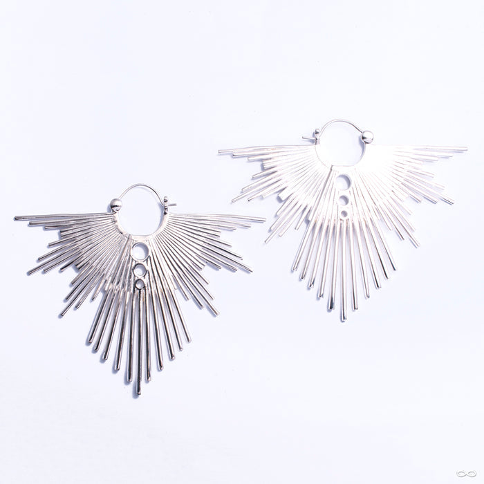 Divine Hoop Earrings from Tawapa in silver-plated white brass
