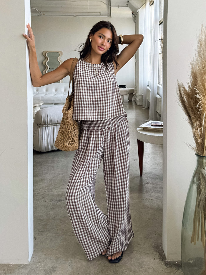 Dorian Gingham Tank - Stitch And Feather