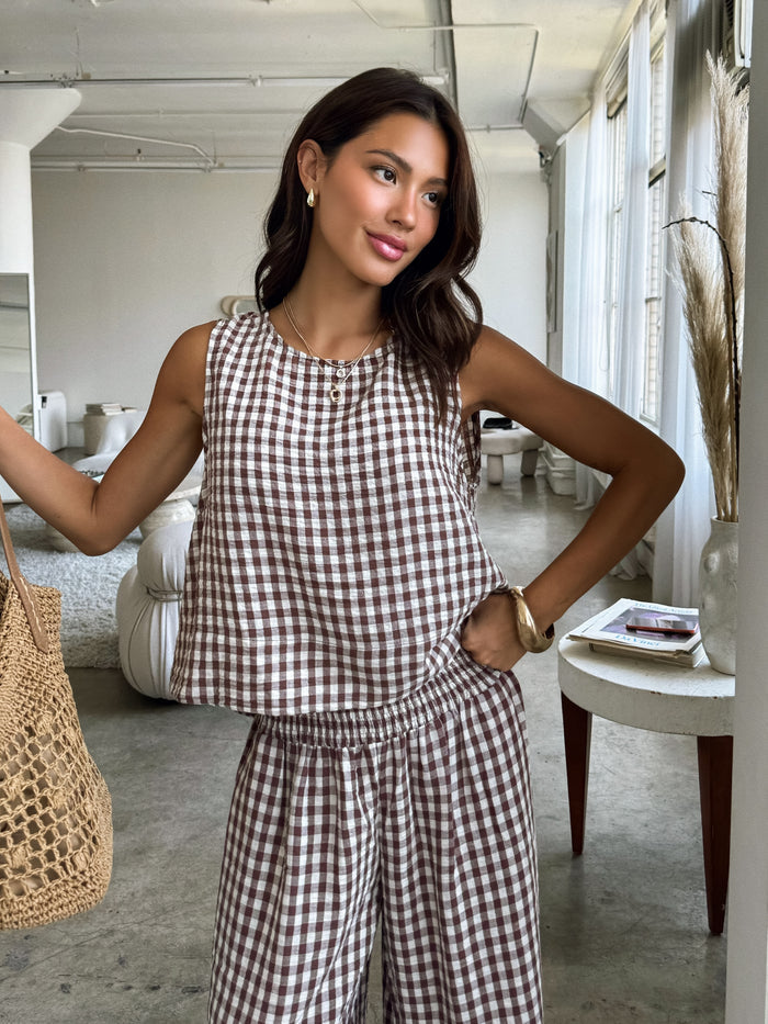 Dorian Gingham Tank - Stitch And Feather