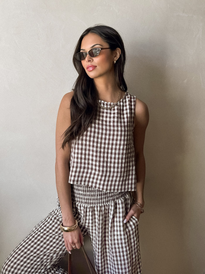 Dorian Gingham Tank - Stitch And Feather