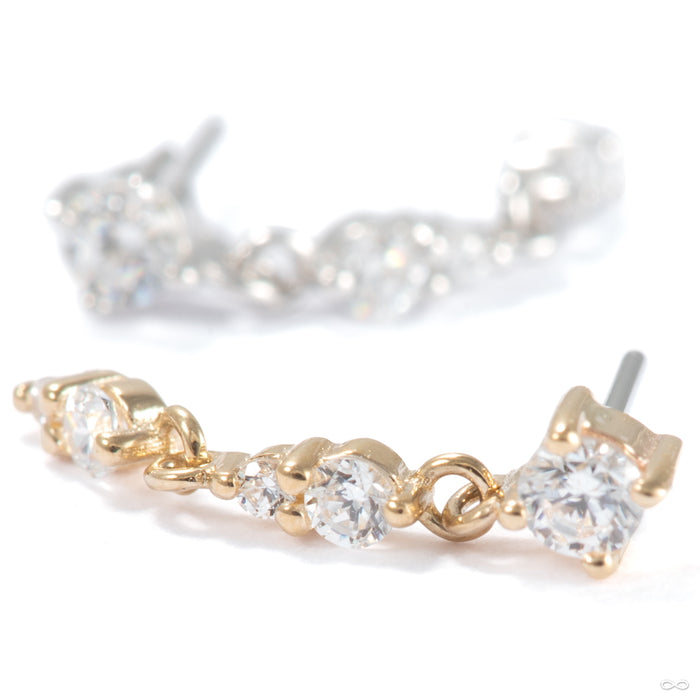 Double Noon Press-fit End in Gold from Ember Body Jewelry in assorted materials
