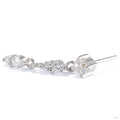 Double Noon Press-fit End in 14k White Gold with Clear CZ from Ember Body Jewelry