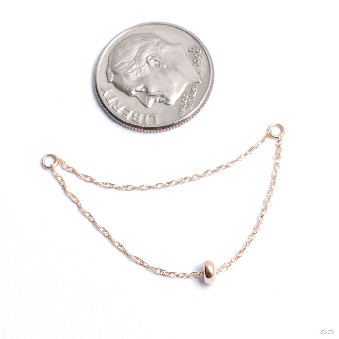 Double Rope Chain with Single Bead in Gold from Quetzalli in yellow gold