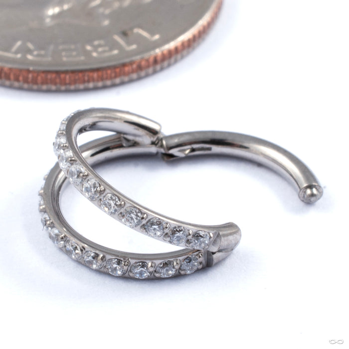 Double Row Gem Clicker in Titanium from Diablo Organics open view