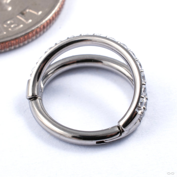 Double Row Gem Clicker in Titanium from Diablo Organics back view