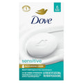 Dove Beauty Bar Soap Sensitive, 6 Bars for Sensitive Skin, Fragrance Free and Hypoallergenic 3.75 oz