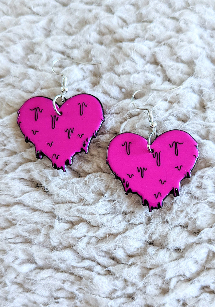 Dripping Heart Alternative Acrylic Earrings