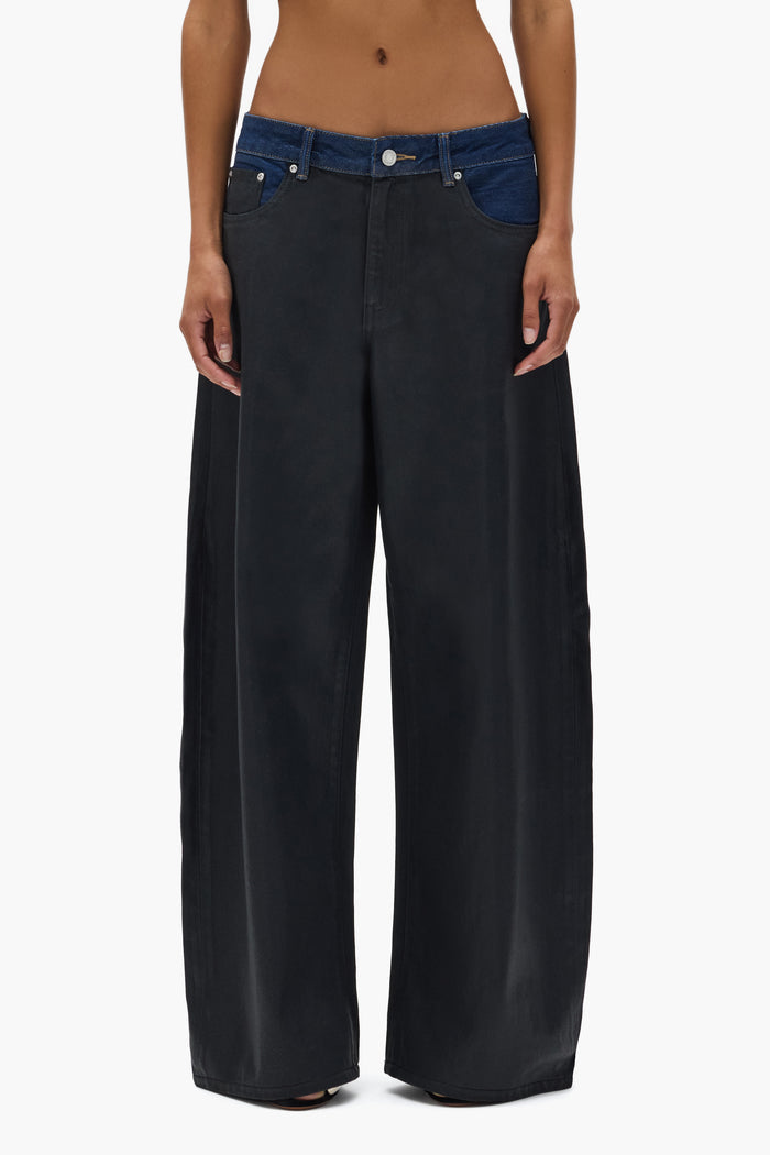Dual Tone Baggy Denim, 100% Cotton, Baggy Fit, Low Rise, 5 Pocket Style, Sizes 24-34