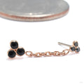 Duplex Double Press-fit End in 14k Rose Gold with Black Diamond and Black Enamel from Pupil Hall