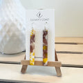 Earrings | Yellow Marbled Acetate Bar Earring