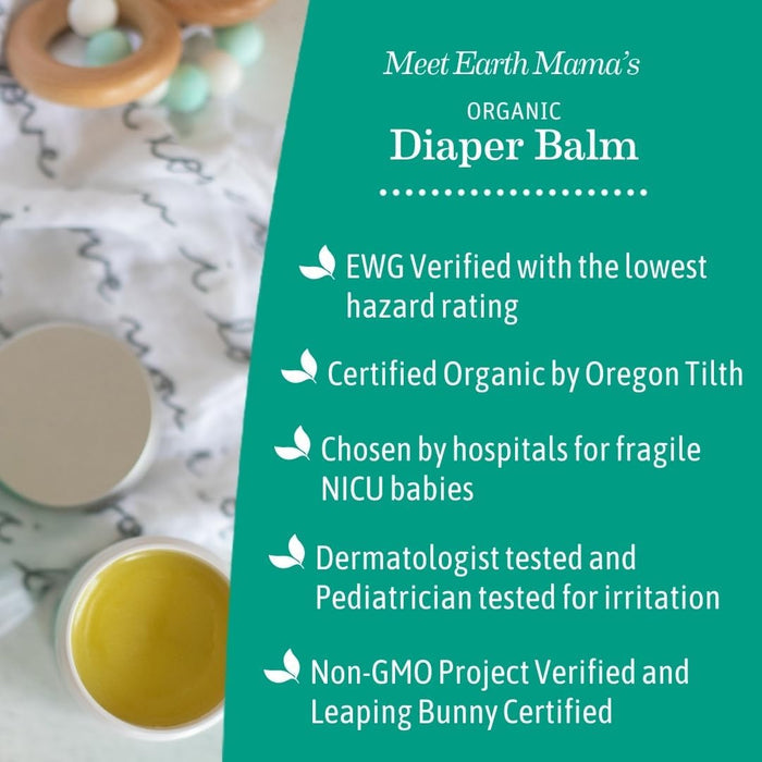 Earth Mama Organic Diaper Balm - 4 fl oz - Diaper Cream for Baby - Safe for Sensitive Skin - Baby Essentials