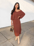 Easton Knit Midi Skirt in Brown - Final Sale - Stitch And Feather
