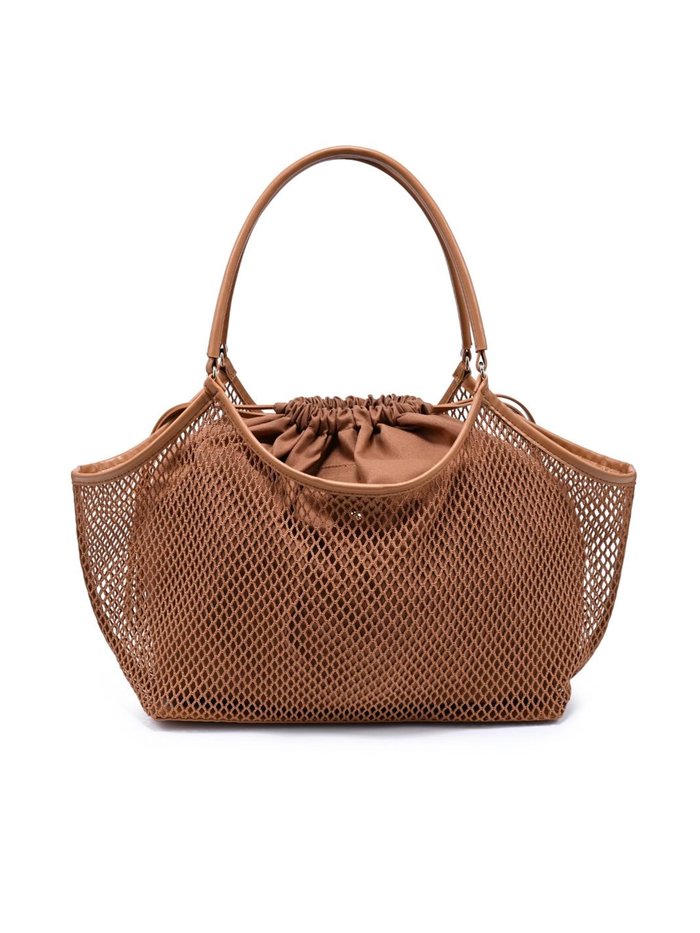 Easton Mesh Tote in Tan - Stitch And Feather