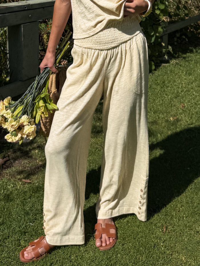 Elowen Smocked Pants in Butter Yellow - Final Sale - Stitch And Feather