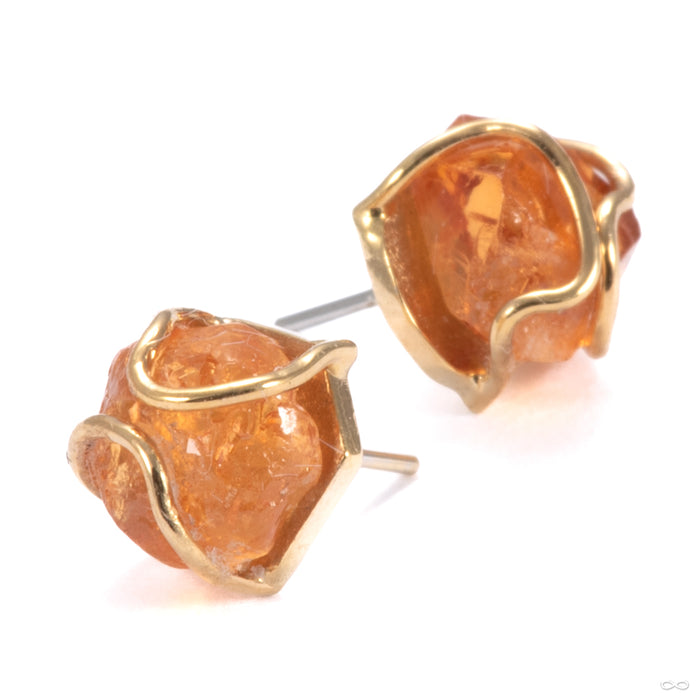 Embrace Press-fit End in 14k Yellow Gold with Mandarin Garnet from Quetzalli group photo