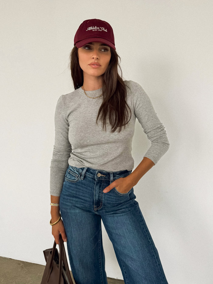 Emerson Knit Top in Light Grey - Stitch And Feather