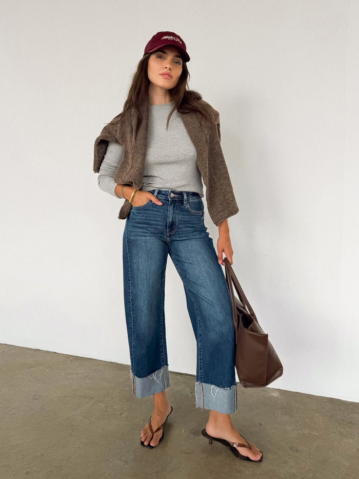 Emerson Knit Top in Light Grey - Stitch And Feather