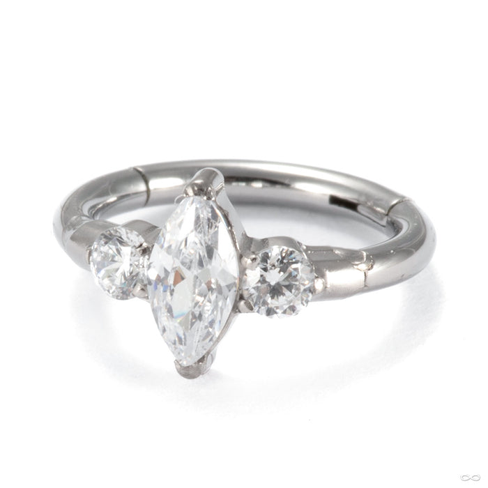 Engaged Gem Clicker in Titanium with Clear CZ from Diablo Organics