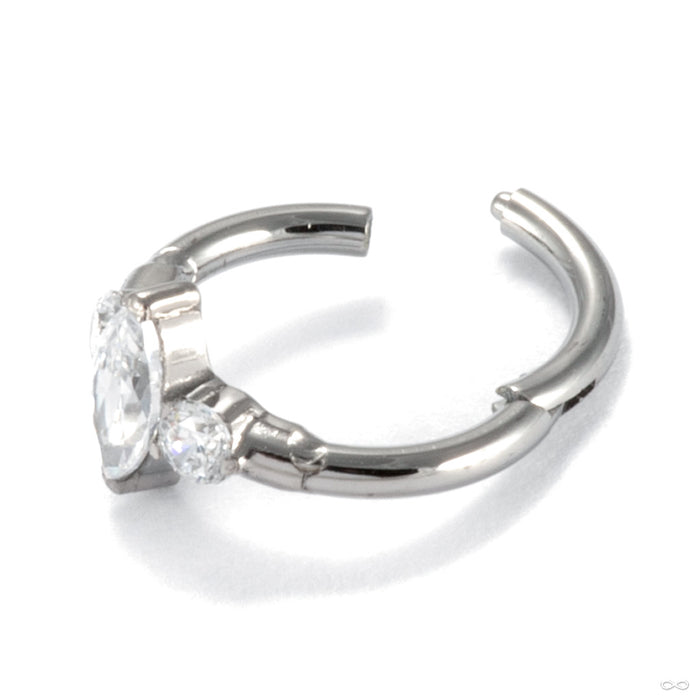 Engaged Gem Clicker in Titanium with Clear CZ from Diablo Organics open detail