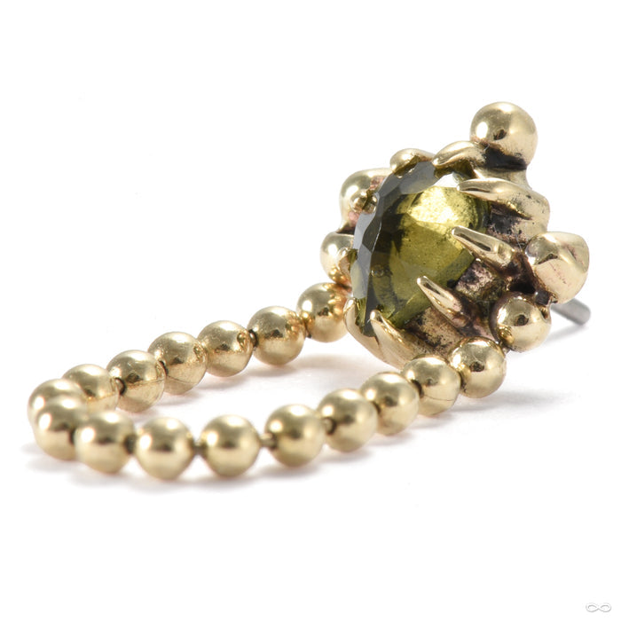 Esperanza Press-fit End in Gold from Sacred Symbols with green tourmaline