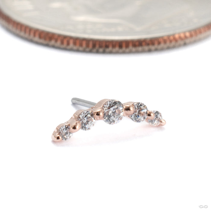 Eternal Press-fit End in 14k Rose Gold with Clear CZ from Buddha Jewelry