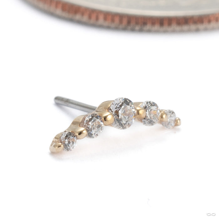 Eternal Press-fit End in 14k Yellow Gold with Clear CZ from Buddha Jewelry