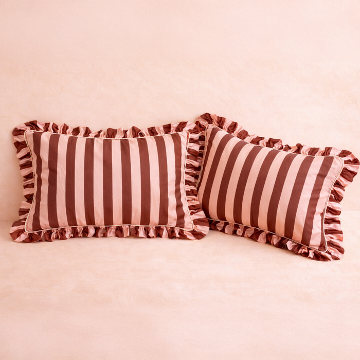 Desert Rose Stripes (Terracotta & Whisper Pink) / Standard Pillowcases