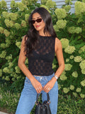 Eudora Crochet Tank Top in Black - Stitch And Feather