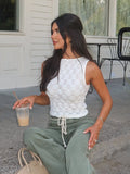 Eudora Crochet Tank Top in Cream - Stitch And Feather
