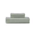 Light green European linen duvet cover set with matching pillowcases