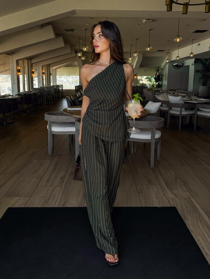 Evergreen Stripe Pants - Stitch And Feather