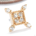 Exiled Press-fit End in 14k Yellow Gold with Clear CZ from Ember Body Jewelry