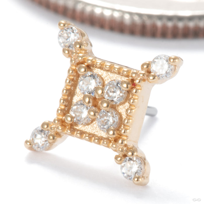 Exiled Press-fit End in Gold from Ember Body Jewelry side detail