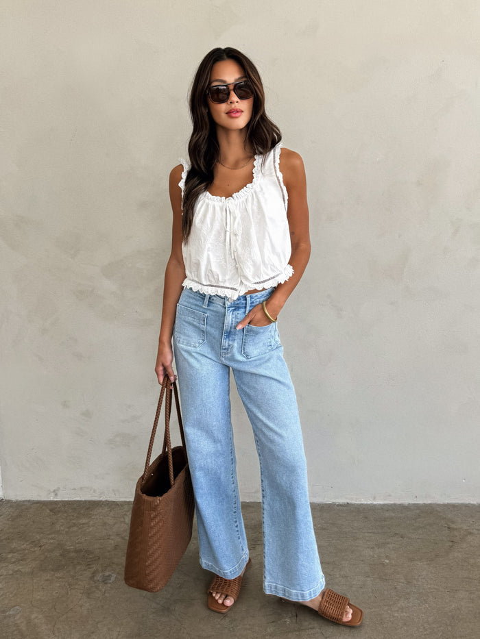 Fall Into You Embroidered Top - Stitch And Feather