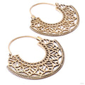 Fan Hoop Earrings from Diablo Organics in brass