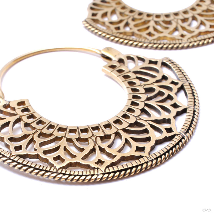 Fan Hoop Earrings from Diablo Organics in brass
