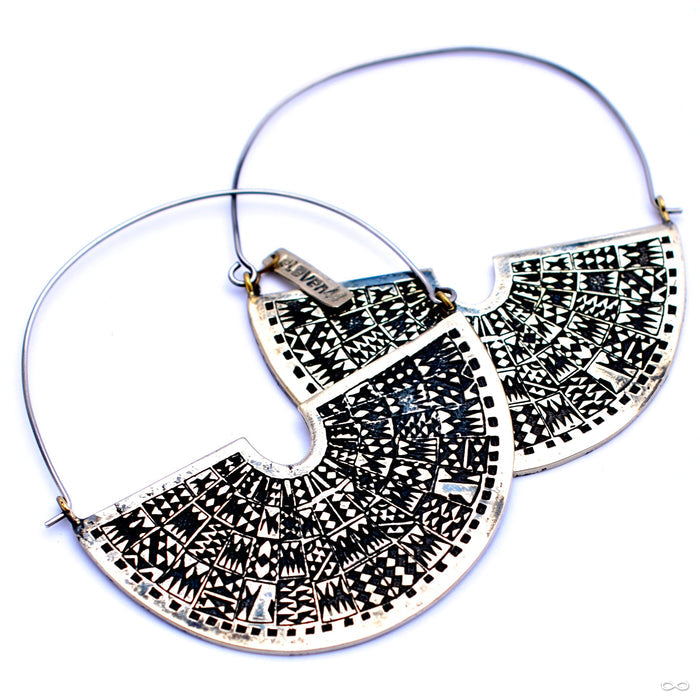 Fan Hoop Earrings from Eleven44 in White Brass