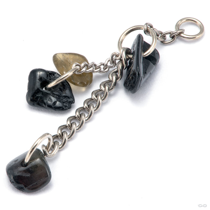 Field Trip Charm in 14k White Gold with Black and Olive Tourmaline from Hialeah